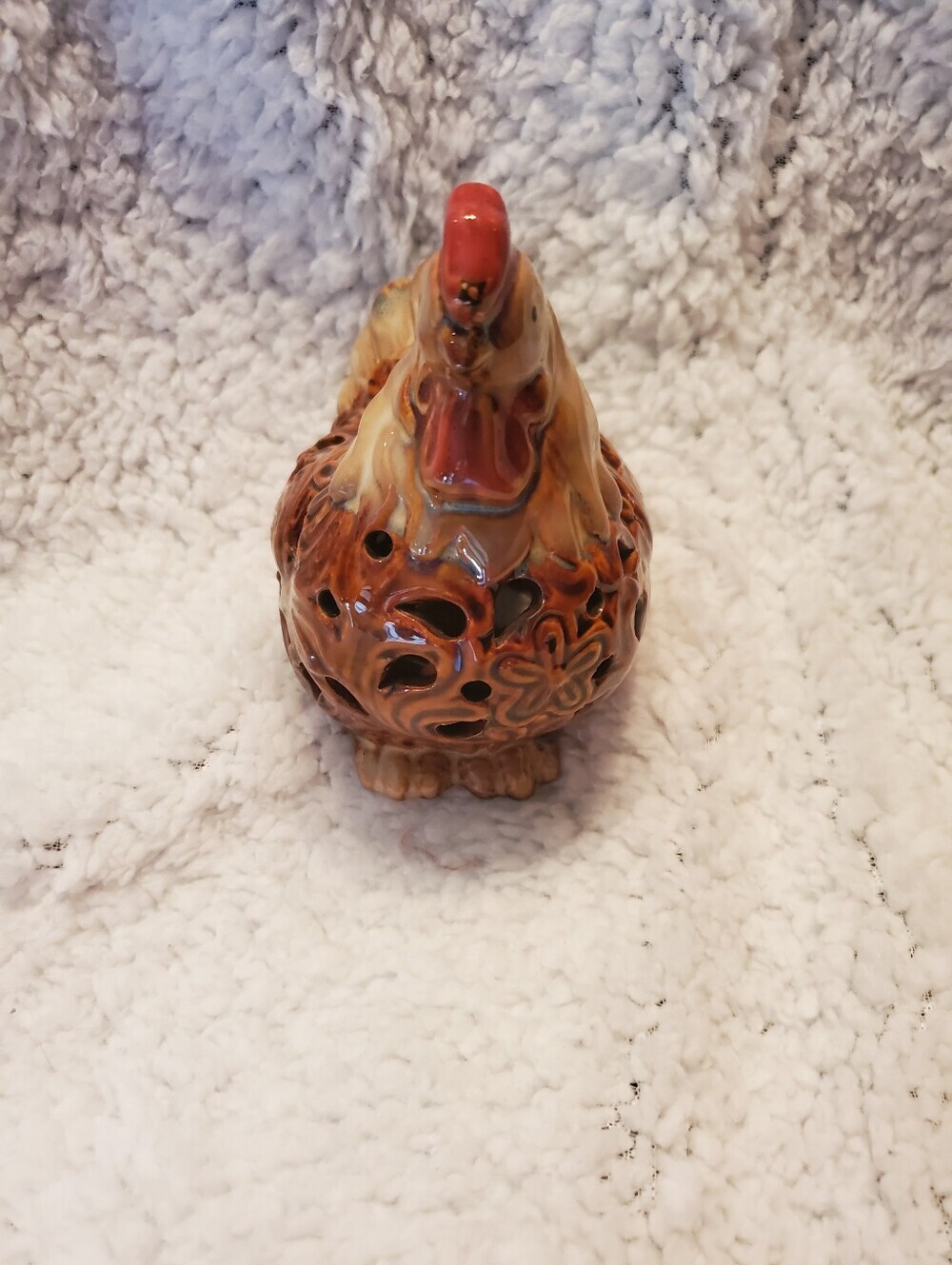 Vintage Ceramic Chicken Brown Red Heavy Glaze Farmhouse Country - Picture 3 of 7